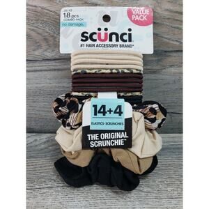 Scunci Elastics and Scrunchies 18 pc Combo Pack Leopard Brown Black